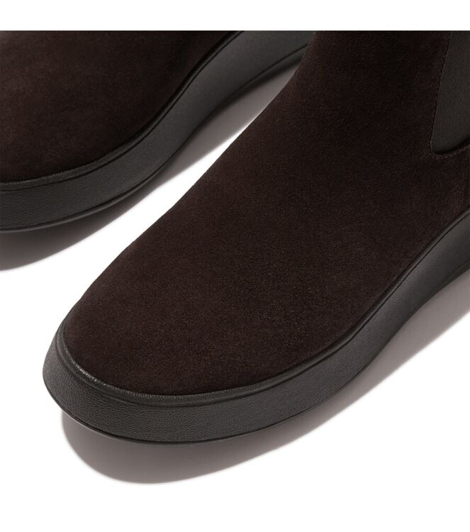 FitFlop F-Mode Suede Flatform Chelsea Boots chocolate brown FitFlop FK3-167, laarzen Direct leverbaar uit de webshop