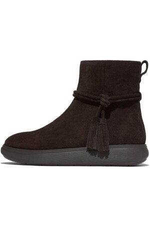 FitFlop Iq-Comff Tassel Suede Short Boots Chocolate Brown FitFlop Iq-Comff Tassel Suede Short Boots Chocolate Brown