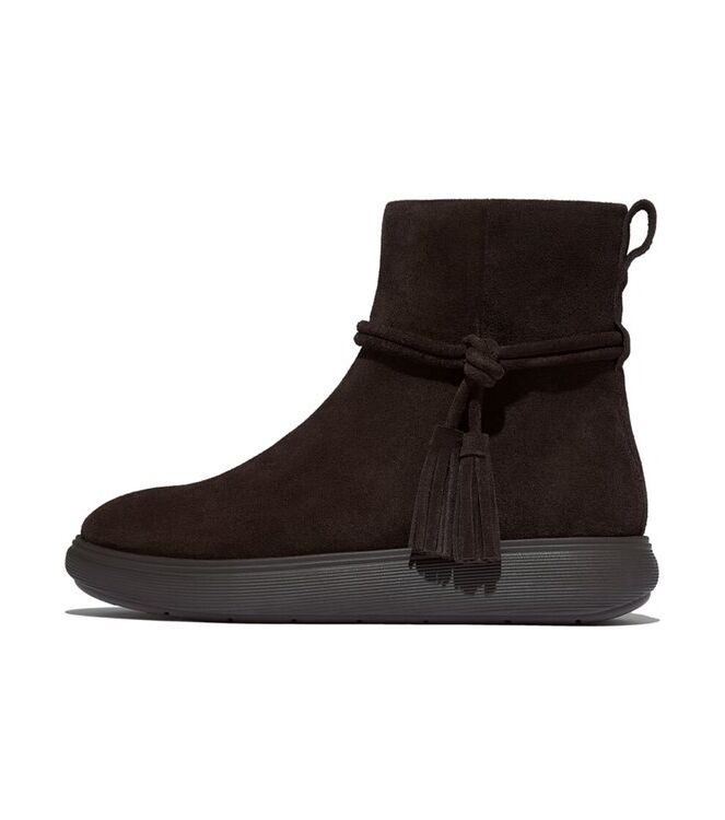 FitFlop Iq-Comff Tassel Suede Short Boots Chocolate Brown FitFlop E3B-167, laarzen Direct leverbaar uit de webshop