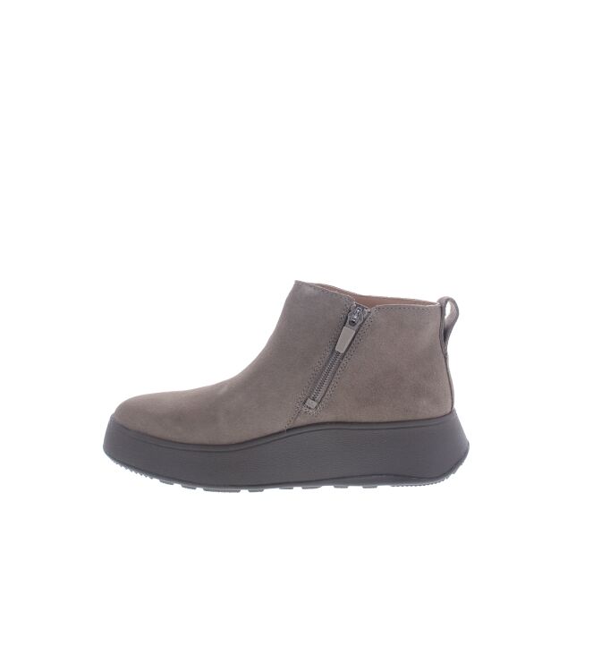 FitFlop F-Mode Suede Flatform Zip Ankle Boots minky grey  FitFlop GM3-A76, laarzen Direct leverbaar uit de webshop