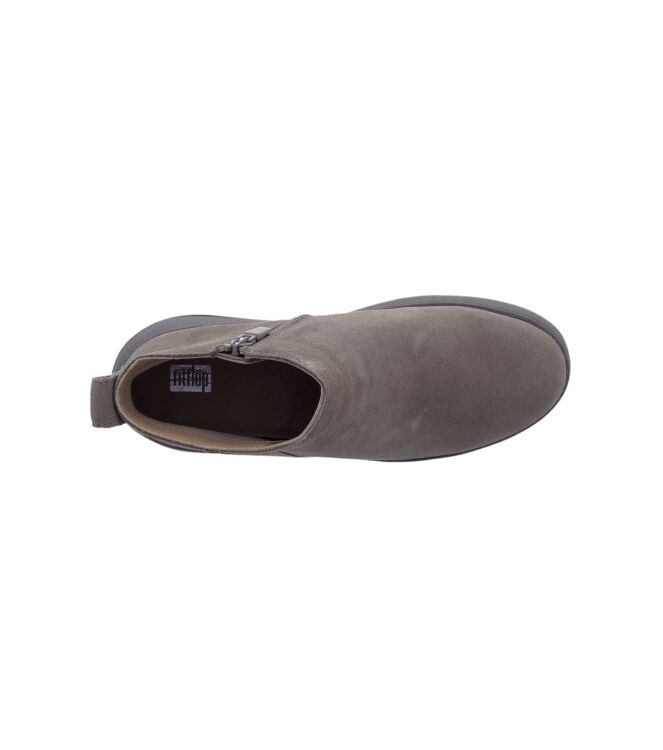 FitFlop F-Mode Suede Flatform Zip Ankle Boots minky grey  FitFlop GM3-A76, laarzen Direct leverbaar uit de webshop