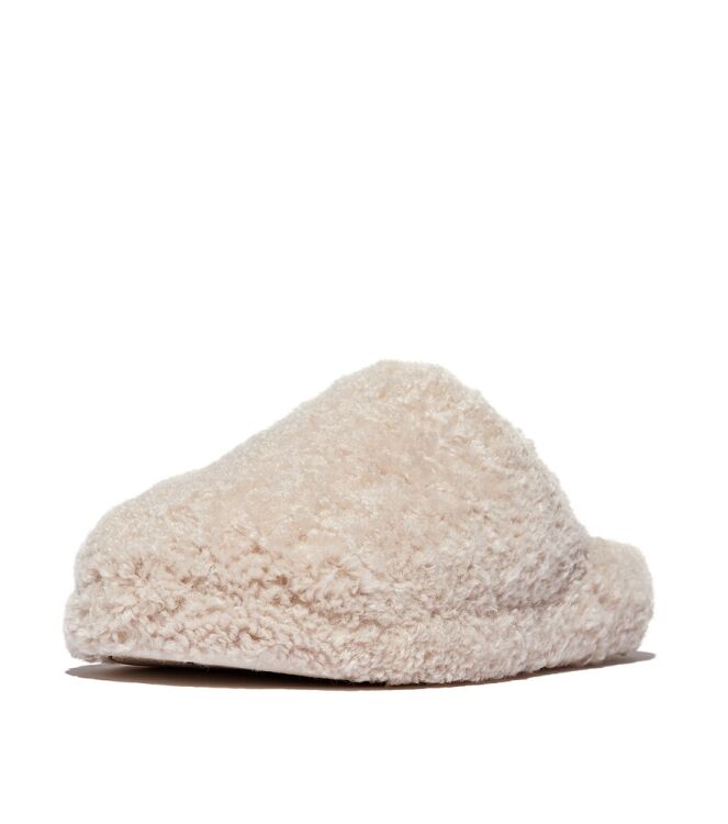 FitFlop Iqushion Wrapped Mule-Teddy milk ice FitFlop IB3-B83, pantoffels muil Direct leverbaar uit de webshop