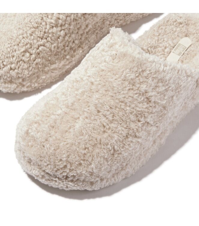 FitFlop Iqushion Wrapped Mule-Teddy milk ice FitFlop IB3-B83, pantoffels muil Direct leverbaar uit de webshop