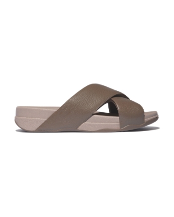 FitFlop Surver Mens Tumbled Leather Cross java