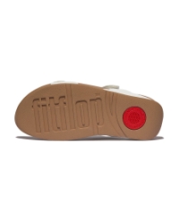 Lulu Adjustable Leather Slides urban white