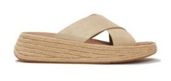 FitFlop F-Mode Espadrille Shimmersuede Cross Slides platino