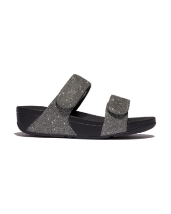 FitFlop Lulu Adjustable Shimmerlux Slides pewter