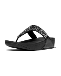 Lulu Crystal-Mix Toe-Post all black