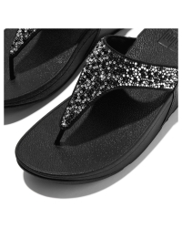 Lulu Crystal-Mix Toe-Post all black