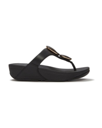 FitFlop Lulu Marbled-Stone Toe-Post black