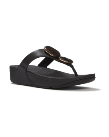 FitFlop Lulu Marbled-Stone Toe-Post black