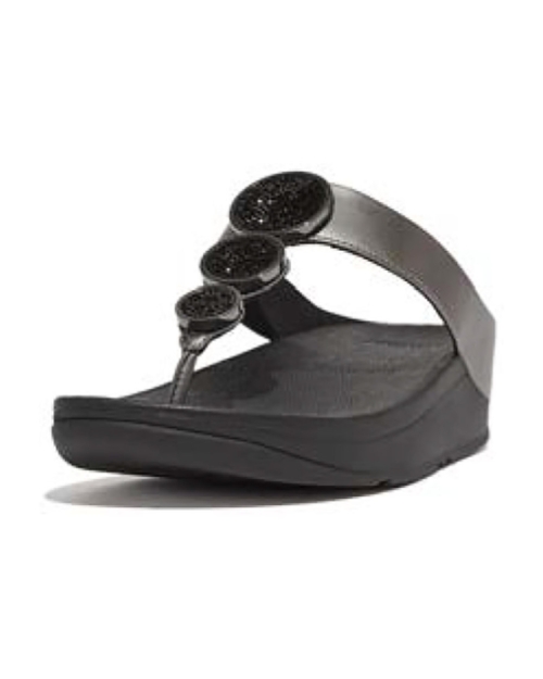 Halo Bead-Circle Metallic Toe-Post pewter black