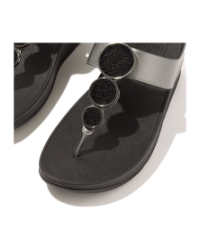 Halo Bead-Circle Metallic Toe-Post pewter black