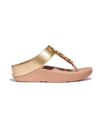 Halo Metallic-Trim Toe-Post Sandals platino