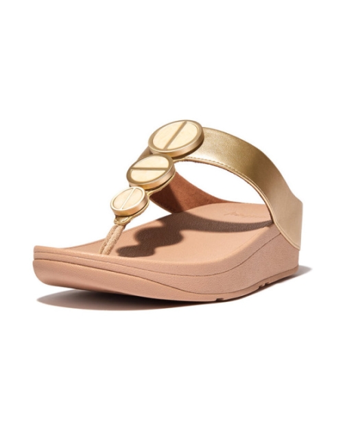 Halo Metallic-Trim Toe-Post Sandals platino
