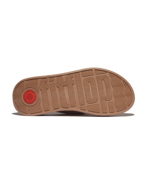 F-Mode Knot Soft-Leather Flatform Toe-Post classic tan