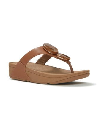 FitFlop Lulu Marbled-Stone Toe-Post deep tan