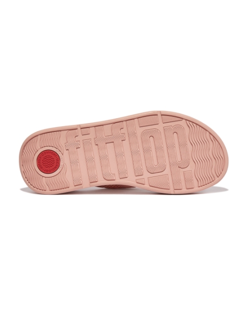 F-Mode Woven-Raffia Flatform Sandals pink salt