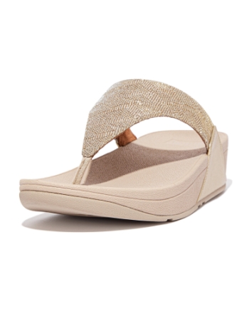 FitFlop Lulu Toe Post Geo Glitz platino