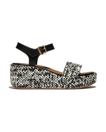 FitFlop Platfforms Woven Wedge Ankle-Strap black