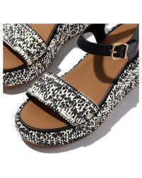 Platfforms Woven Wedge Ankle-Strap black