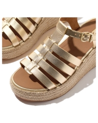 Platfforms Espadrille Leather Fisherman Wedge platino