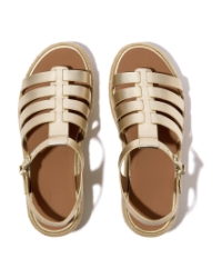 Platfforms Espadrille Leather Fisherman Wedge platino