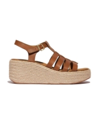 Platfforms Espadrille Leather Fisherman Wedge deep tan