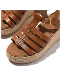 Platfforms Espadrille Leather Fisherman Wedge deep tan