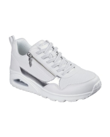 Skechers Uno Metallic Sliders white