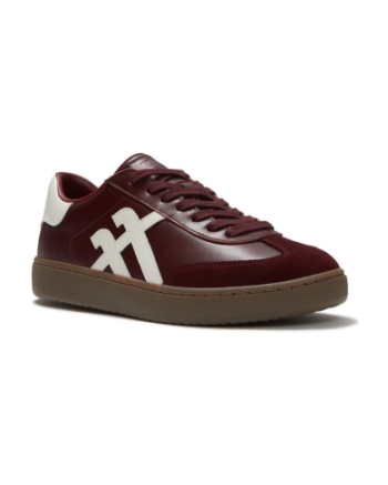 FitFlop The Dash T-Toe Leather Sneakers Dark merlot/urban white