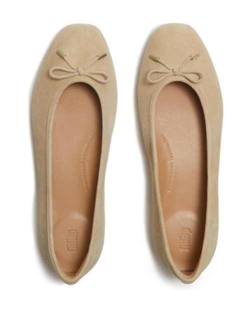 Delicato Bow Ballet Flats cappuccino