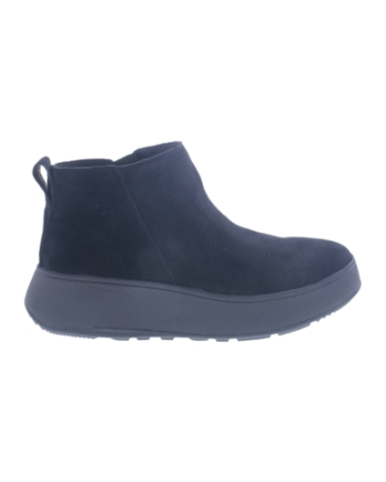 FitFlop F-Mode Suede Flatform Zip Ankle Boots all black
