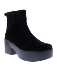 Platfforms Suede Heeled Ankle Boots black