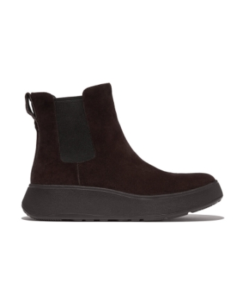 FitFlop F-Mode Suede Flatform Chelsea Boots chocolate brown