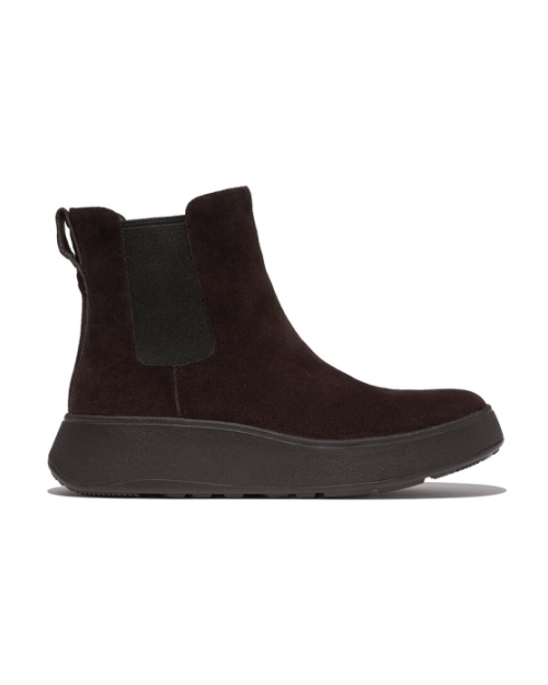 F-Mode Suede Flatform Chelsea Boots chocolate brown