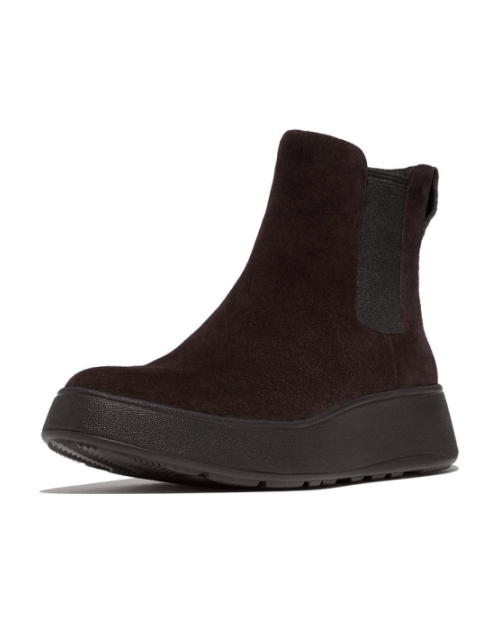 F-Mode Suede Flatform Chelsea Boots chocolate brown