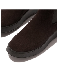 F-Mode Suede Flatform Chelsea Boots chocolate brown