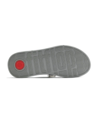 F-Mode Ultra-Jewel Leather Toe-Post Sandals Silver