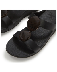 Fino Marbled-Stone H-Bar Slides Black