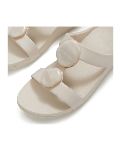 Fino Marbled-Stone H-Bar Slides Paris Beige