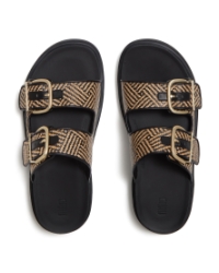 Gen-FF Buckle Graphic-Weave Two-Bar Slides Black