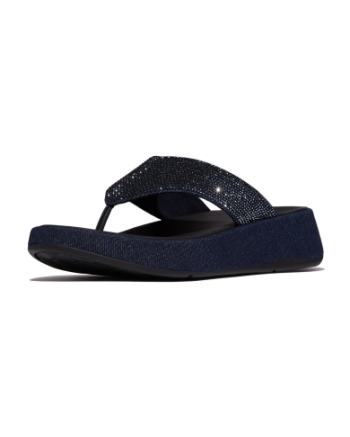 FitFlop F-Mode Toe Post - Denim And Hotfix Dark Denim