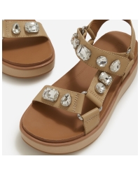Gen-FF Max Ultra-Jewel  Leather Back-Strap Sandals Cappuccino