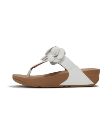 FitFlop Lulu Flower Toe-Post Sandals Urban White