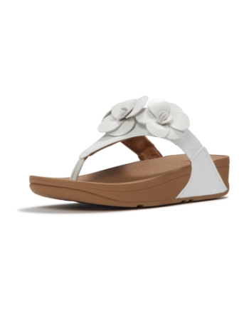FitFlop Lulu Flower Toe-Post Sandals Urban White