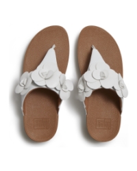 Lulu Flower Toe-Post Sandals Urban White