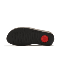 Lulu Lux Graphic-Weave Leather Cross Slides Black