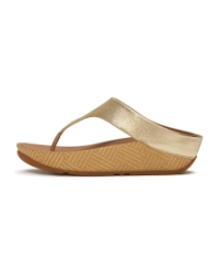 Lulu Lux Graphic-Weave Leather Toe-Post Sandals Platino