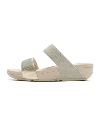 FitFlop Lulu Shimmerglitz Slides Platino